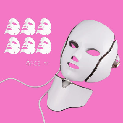 Masque Visage & Cou LED en Silicone – Anti-Âge, Éclat & Soin Intense