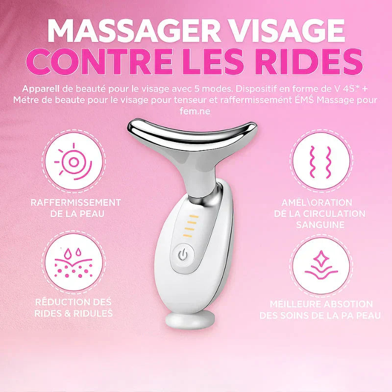 Masseur Visage Anti-Âge à Micro-Vibrations & Chaleur Douce