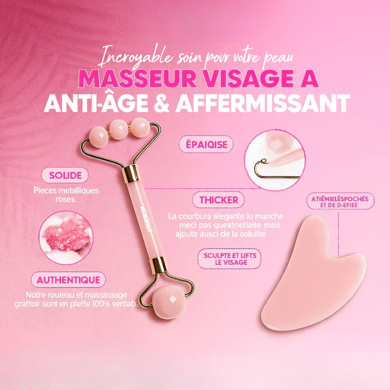 Coffret Rouleau de Jade & Gua Sha – Massage Drainant & Éclat du Visage