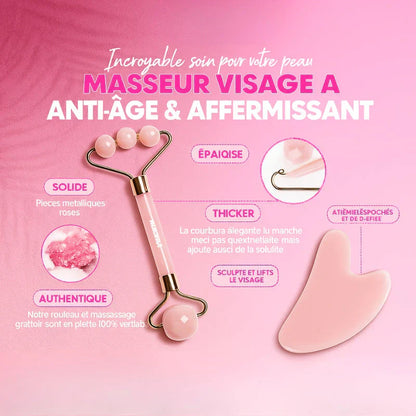 Coffret Rouleau de Jade & Gua Sha – Massage Drainant & Éclat du Visage